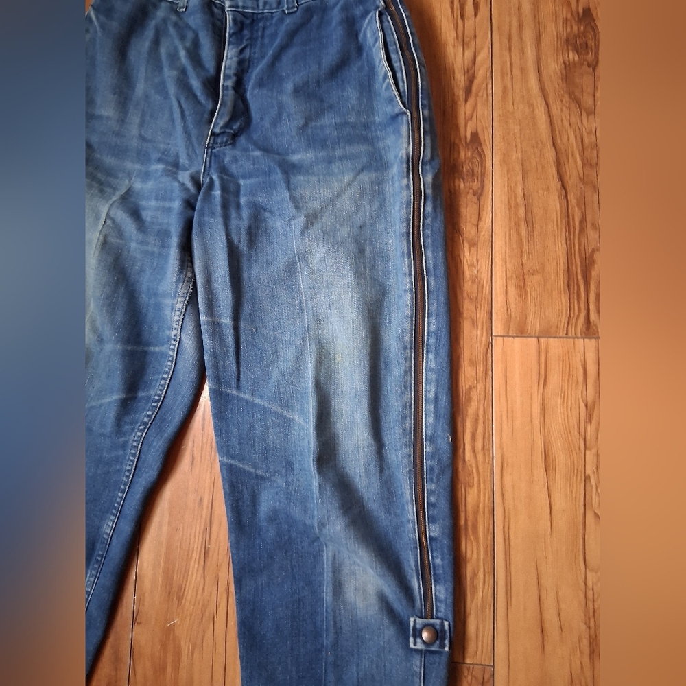 Y2k Blue Denim Jeans Silver By Ziggy - Picture 7 of 11
